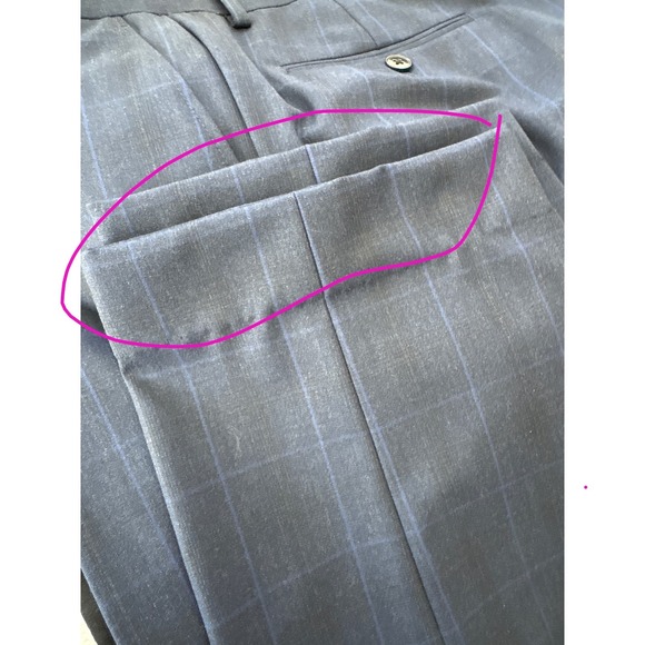 IZOD 2-Piece Suit Jacket & Pants Mens 42 S/ 36W Dark Blue Check Single Breasted - Picture 16 of 16